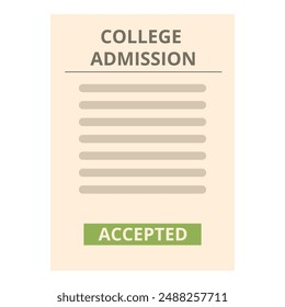 Graphic of a college acceptance letter, signaling successful admission