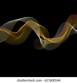 Graphic color abstract volumetric wave. Vector illustration