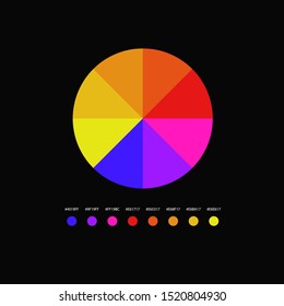 Graphic color on a black background
