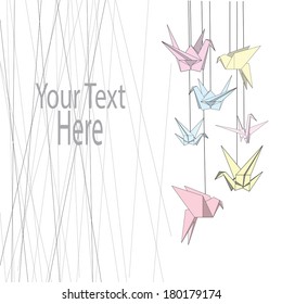gráfico de banner de origami de color con espacio para texto