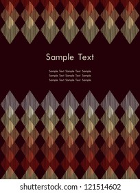 Graphic colorful text background. Template for design with place for your text with linear rhomb pattern