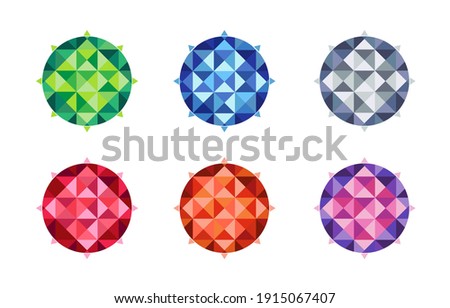 Graphic colorful triangle in circle shape for decoration.