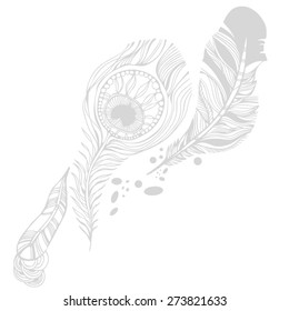 Graphic composition of feathers