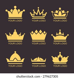 The graphic concept vector crowns. Icon set for registration of your business