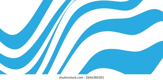 The graphic consists of curves and horizontal lines arranged in a wavy pattern in bright and light blue tones. The colors of the image give a feeling of freshness, life and nature.