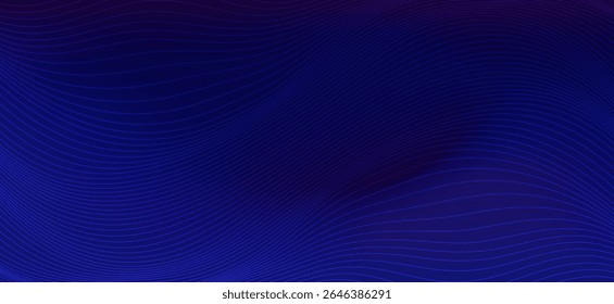 The graphic consists of curves and lines arranged in a curved pattern on a dark black background and dark blue tones, creating a sense of depth and gentle movement.