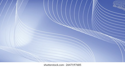 O gráfico consiste em curvas e ondas finas que fluem gradualmente do azul claro para o branco e o azul escuro, tanto no plano de fundo quanto na curva.