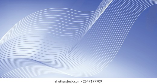 O gráfico consiste em curvas e ondas finas que fluem gradualmente do azul claro para o branco e o azul escuro, tanto no plano de fundo quanto na curva.