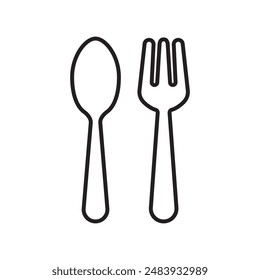 A graphic contrast of an outline spoon and fork silhouette, embodying the art of dining in its simplest form.