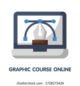 graphic course online flat style icon design  illustration on white background eps.10