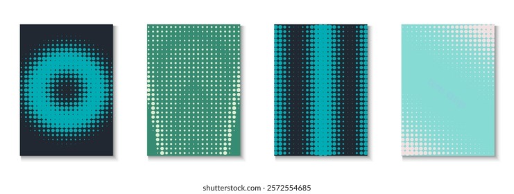 Graphic Cover Set. Cool Circles In Minimal Layout. Minimalistic Brochure In 2d Frame. Music Flyer. Minimalist Book Background. Geometric Business Template. Trendy Graphic Cover