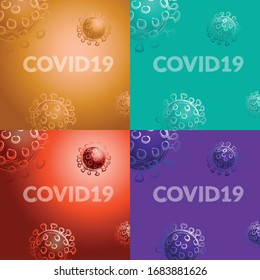 Graphic of Covid19, coloured background, visualisation  with typography