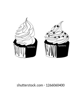 graphic cupcake black
