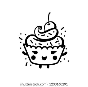 Graphic Cupcake character illustration