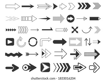 Graphic curve straight, up down arrow set. Link, navigation, download progress, forward, right way orientation symbol or pointing, directional, turning pointer vector illustration isolated on white
