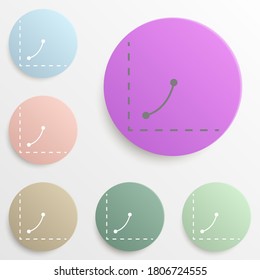Graphic curves badge color set. Simple glyph, flat vector of web icons for ui and ux, website or mobile application