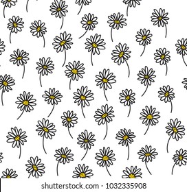 Graphic Daisies Seamless Pattern