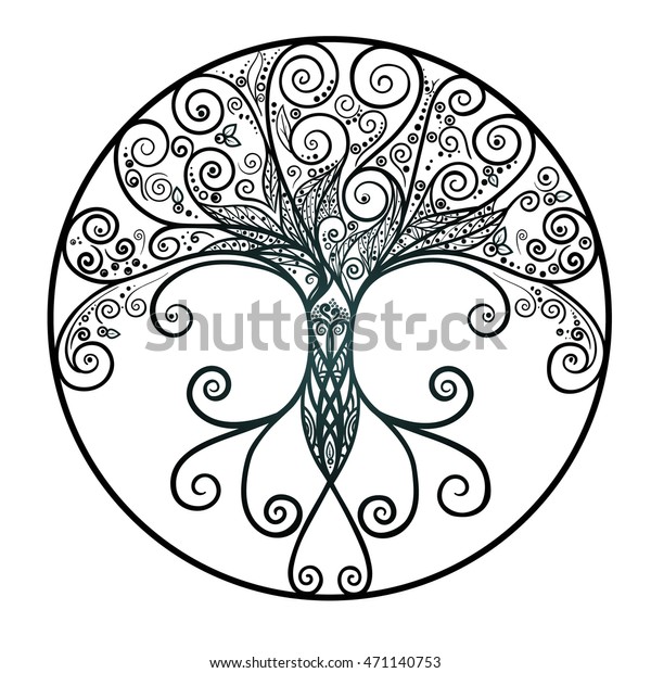 Graphic Dark Blue Tree Roots Vector Stock Vector (Royalty Free ...