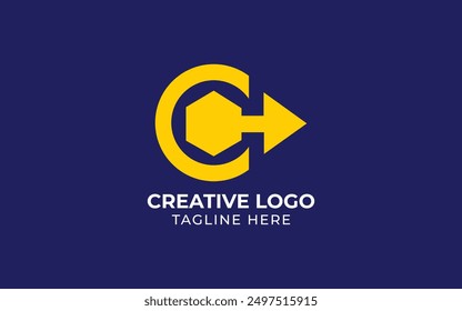 Diseño gráfico del logotipo de la flecha de datos. Diseño de ilustración estadística de datos. Logotipo de finanzas con concepto de letra C. Logotipo De Negocios Financieros Y De Mercadeo
