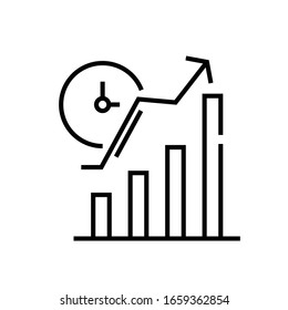 Graphic data line icon, concept sign, outline vector illustration, linear symbol.