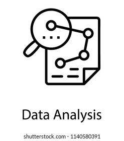 Graphic data report and magnifier over it showing data analysis concept