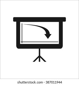 Graphic decline simple icon on white  background