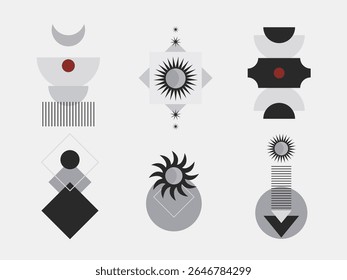Graphic Decoration Icon Set for Design Poster, Card, Invitation, web Banner, T Shirt Print 