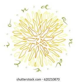 Graphic decorative dandelion