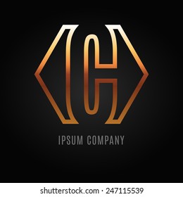 Graphic decorative design alphabet / letter C /