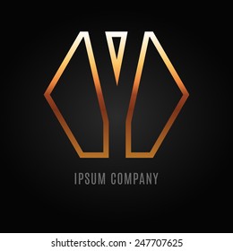 Graphic decorative design alphabet / letter Y /