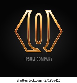Graphic decorative design alphabet. Letter Q.
