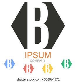 Graphic decorative design alphabet. Letter B. Vector illustration.