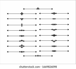 Conjunto de elementos decorativos gráficos, divisor, línea y salto de texto