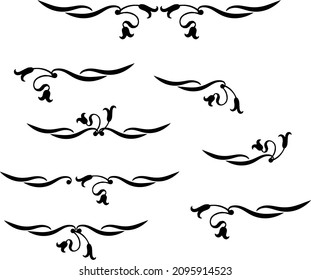 Graphic decorative elements, text breaks set
