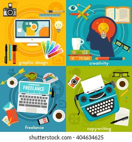 Graphic Deign, Copywriting, Creativity and Freelance Concept Banners