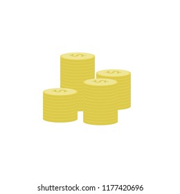 The graphic deign of some stacks of gold coins.