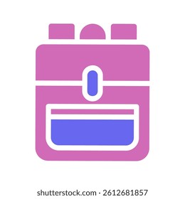 Graphic depiction of a backpack with vibrant colors, representing school or travel