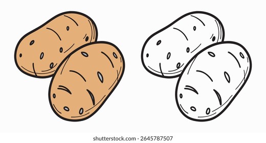 The graphic depicts a stylized coffee bean in both full color and monochrome, offering a simple presentation against a white background that is easy to integrate.