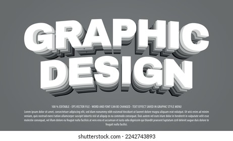 Graphic design 3d editable text effect