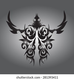 Graphic design, 3D graphics tattoos. Isolate on gray.
