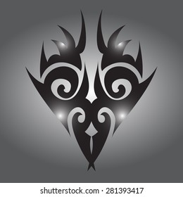Graphic design, 3D graphics tattoos. Isolate on gray.