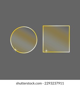 Graphic design 3d icon set. Gradient color. Realistic glassmorphism matte plexiglass shape. Vector illustration.