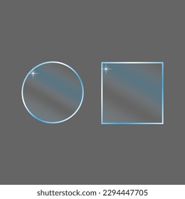 Diseño gráfico conjunto de iconos 3d. Color del degradado. El glasmorfismo realista mate forma de plexiglás. Ilustración vectorial.