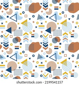Graphic Design Abstract Geometric Seamless Pattern. Vector Design of Colorful Background for Wallpaper, Banner, Packaging, Fabric Print, Decoration.
