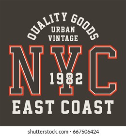 graphic design alphabet, numbers and typography for shirt and print