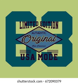graphic design alphabet, numbers and typography for shirt and print