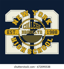 graphic design alphabet, numbers and typography for shirt and print