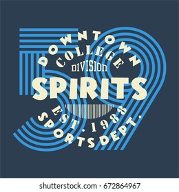 graphic design alphabet, numbers and typography for shirt and print