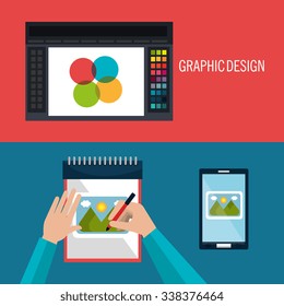 Graphic design art and profession theme, vector illustration eps 10