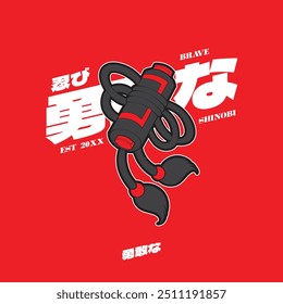 Graphic Design Artwork Japanese Style
Translate : Brave , Shinobi